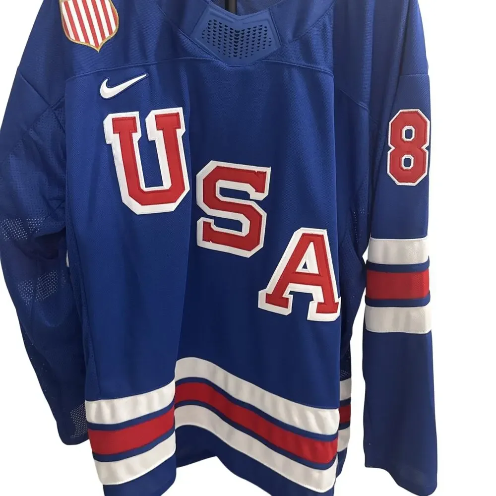 Nike USA #86 Olympic Jersey Hughes 2 Xl